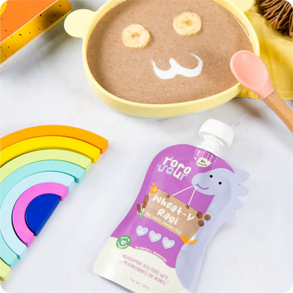 Wheat Y Ragi Puree | Ragi, Wheat, Banana And Milk (17 Micronutrient For Infants) – No Added Salt &amp;amp; No Added Sugar – rorosaur – 100gm