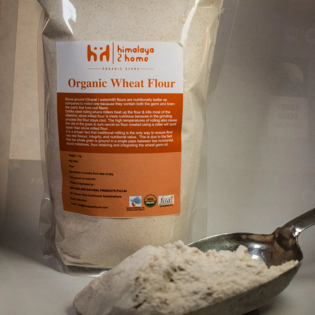 Flour | Wheat Flour From Watermill - USDA Organic - Himalaya 2 Home - 1000gm