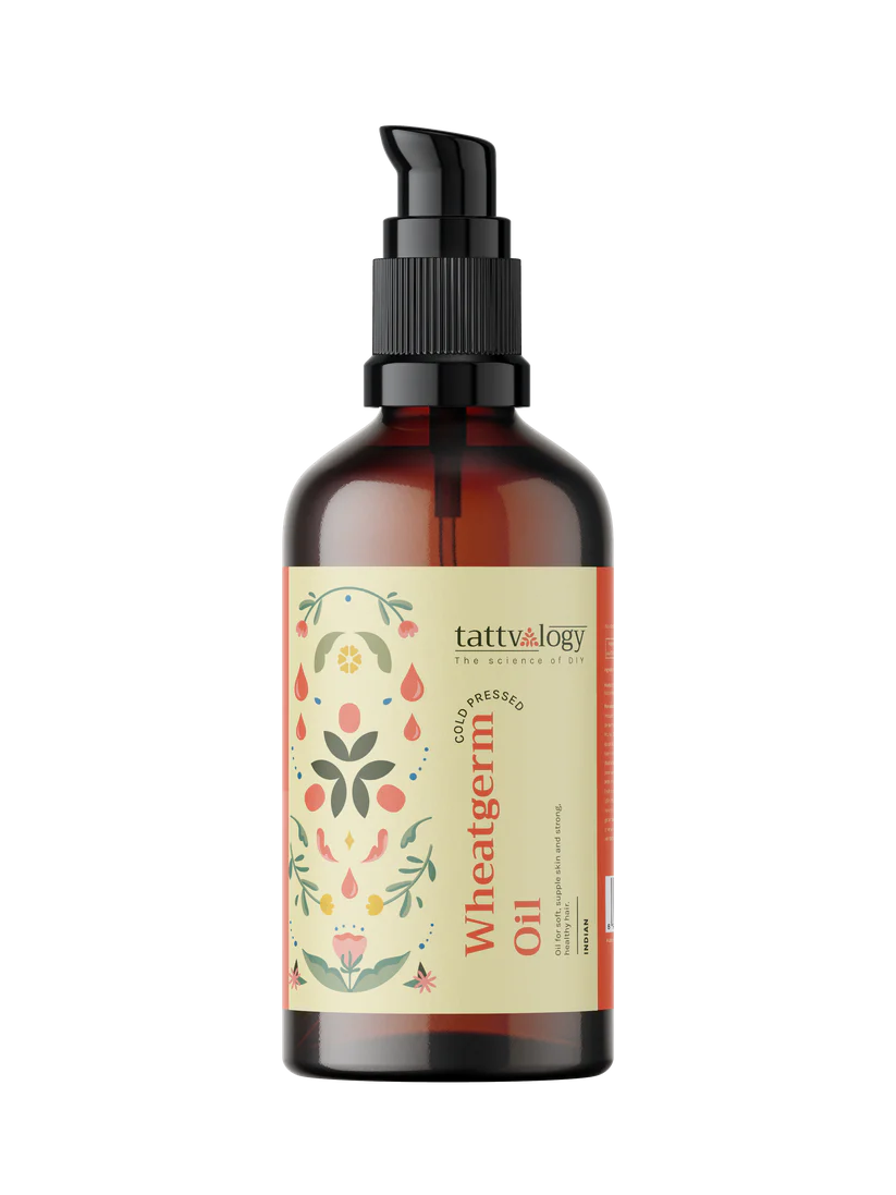 Wheatgerm Oil | Pure (Carrier Oil) - For Hair And Skin Oil - Cold Pressed - Organic - Vegan, Cruelty Free, Paraben Free, Gmo Free &amp;amp; No Preservatives - Tattvalogy - 50ml