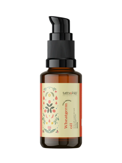 Wheatgerm Oil | Pure (Carrier Oil) - For Hair And Skin Oil - Cold Pressed - Organic - Vegan, Cruelty Free, Paraben Free, Gmo Free &amp;amp; No Preservatives - Tattvalogy - 50ml
