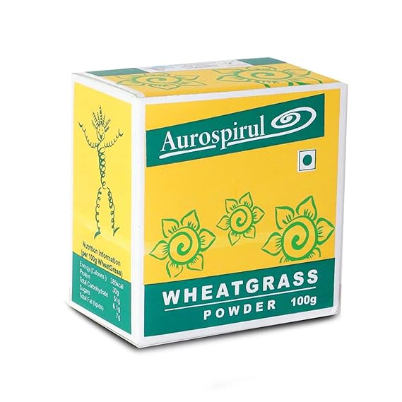 Wheatgrass Powder | Complete &amp; Life Sustaining Green Superfood - Aurospirul - 100gm
