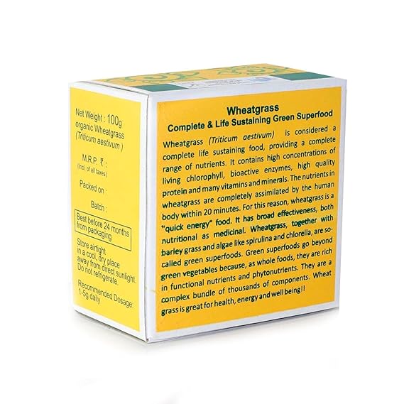 Wheatgrass Powder | Complete &amp; Life Sustaining Green Superfood - Aurospirul - 100gm