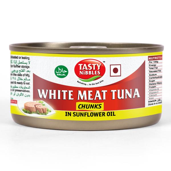 White Meat Tuna Chunks In Sunflower Oil – Tasty Nibbles – 185gm