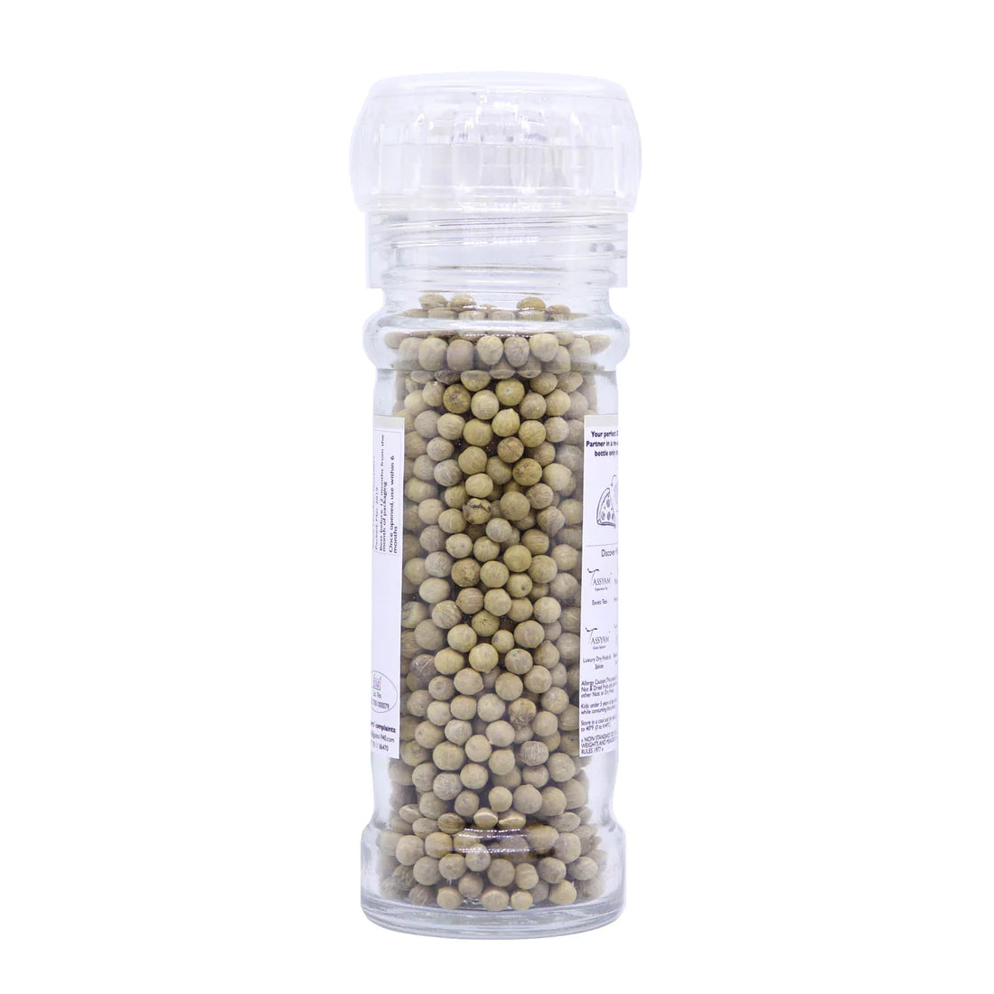 White Pepper | Grinder - Fresh &amp; Strong - Tassyam Organics - 60gm Bottle