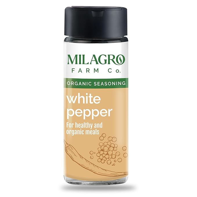 Pepper Powder | White Pepper - Organic &amp;amp; Healthy Meals – Organic – Additive Free &amp;amp; No Preservatives – Milagro Farm Co. – 90gm