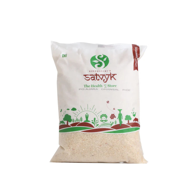 Rice | White Aajra Ghansal Rice - Satvyk - 1000gm