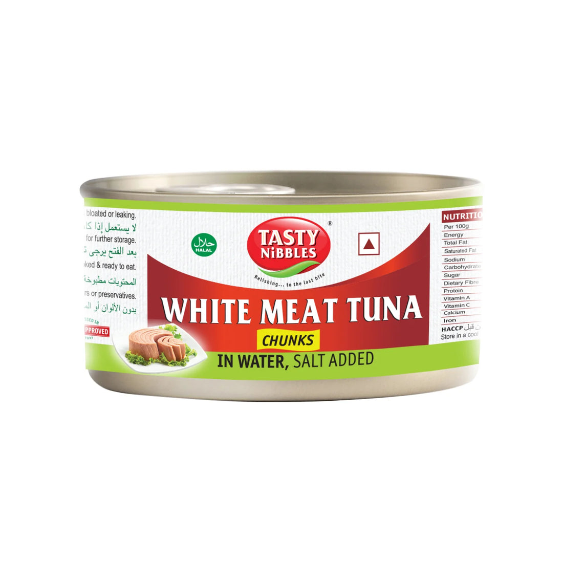 White Meat Tuna Chunks in Water, Salt Added  – Tasty Nibbles – 185gm