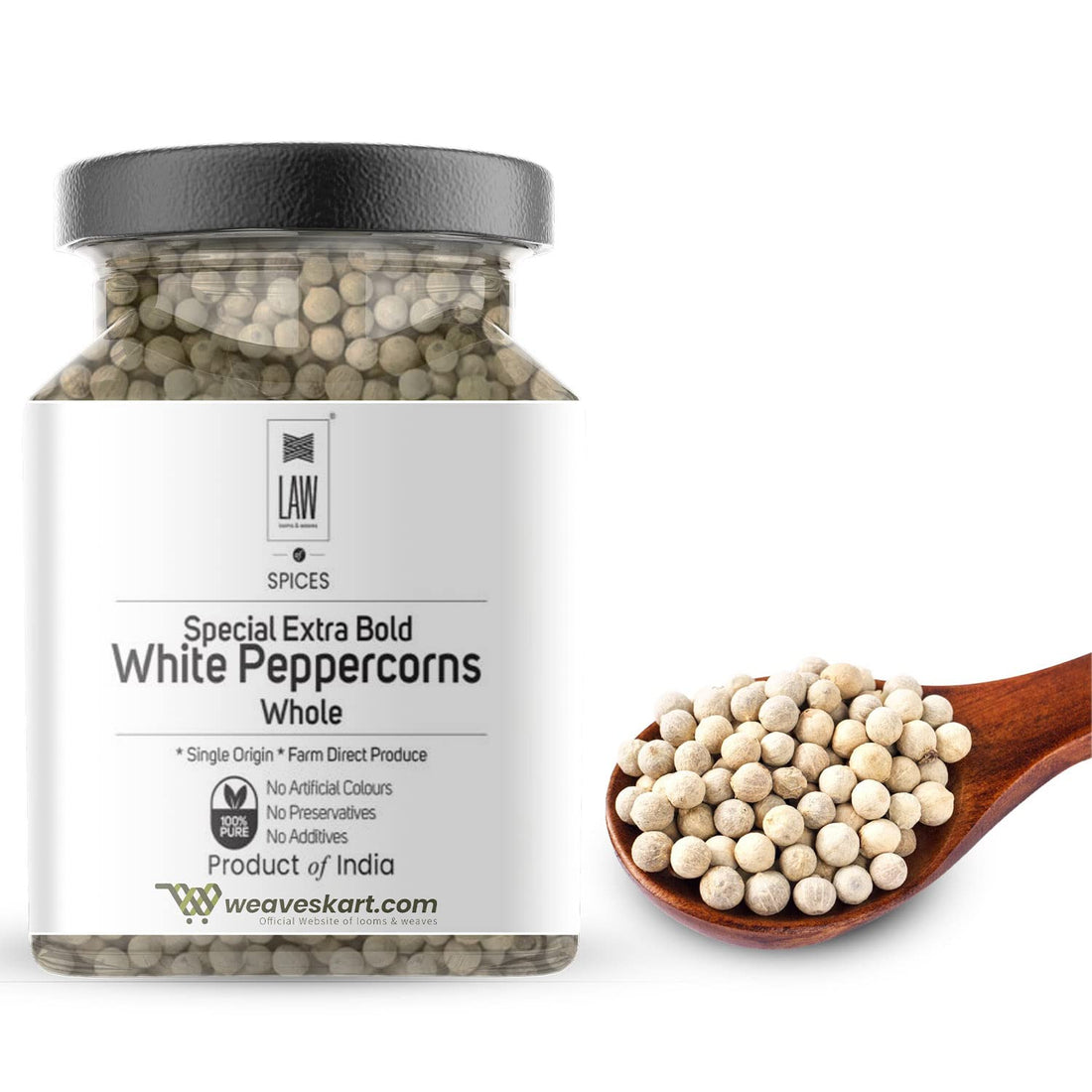 White Pepper Whole – Looms And Weaves - 100gm