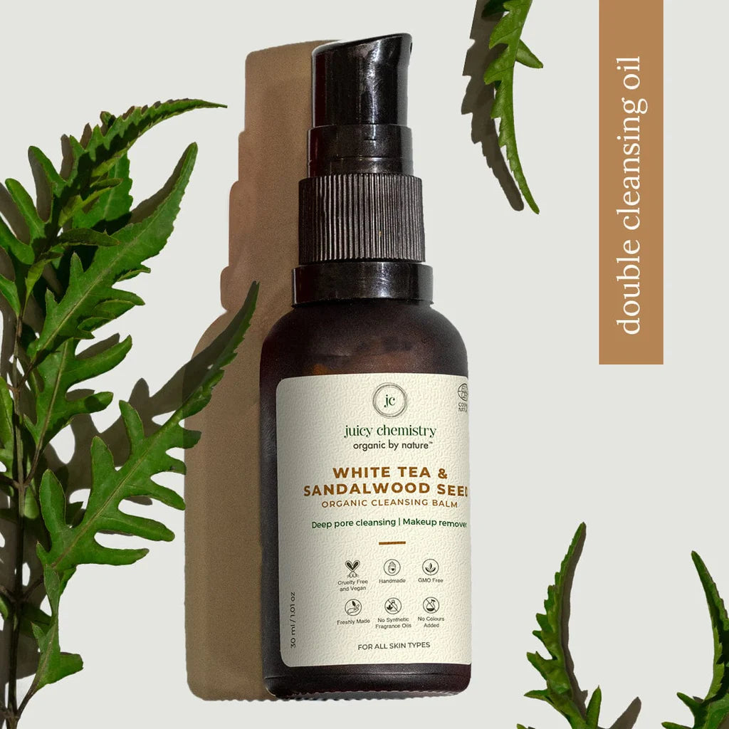 Cleansing Balm | White Tea & Sandalwood Seed Organic Cleansing Balm - Juicy Chemistry - 30ml