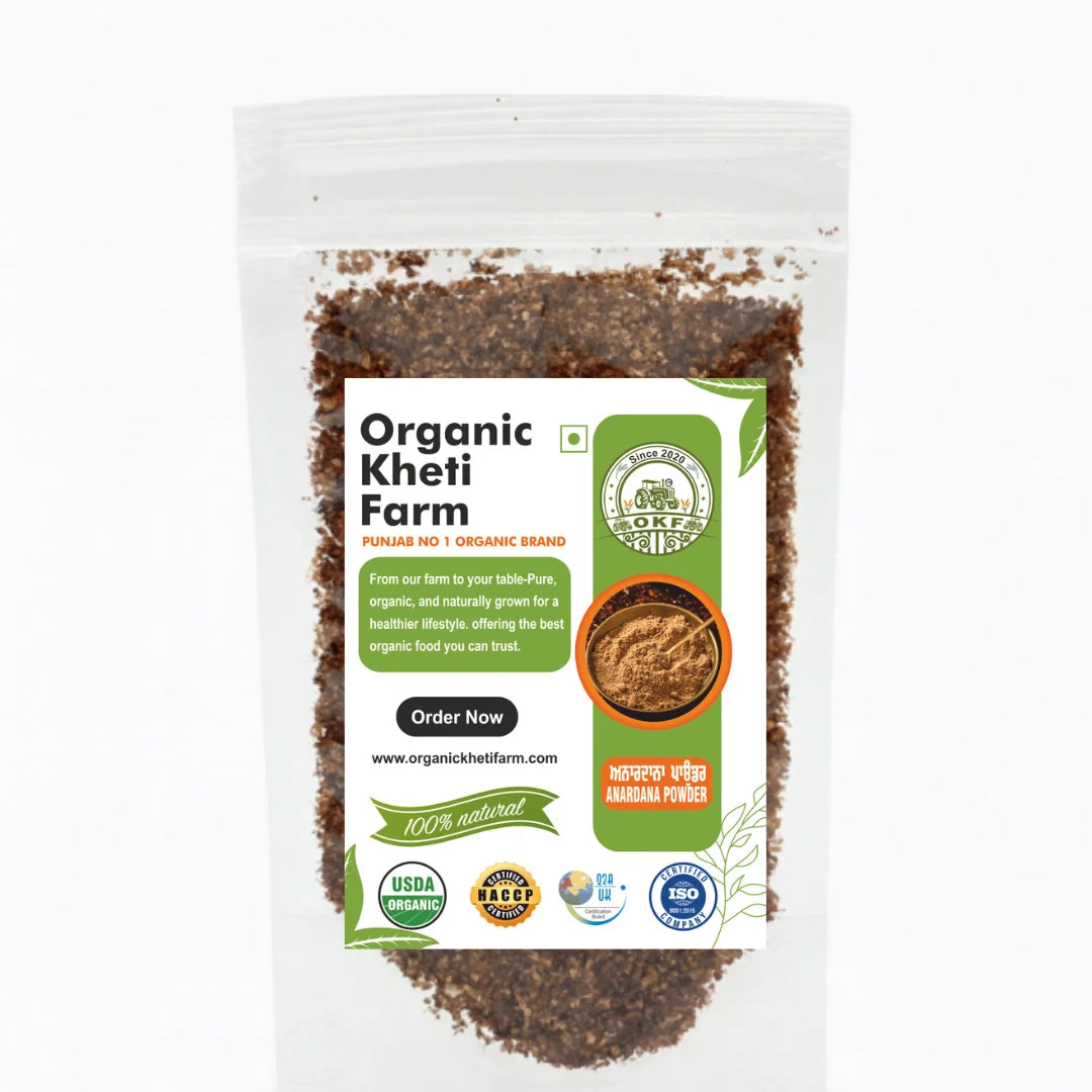 Pomegranate Seed Powder | Organic Anardana Powder - Certified organic, Non-GMO, Preservative-free, No Artificial flavors - Organic Kheti Farm – 100gm