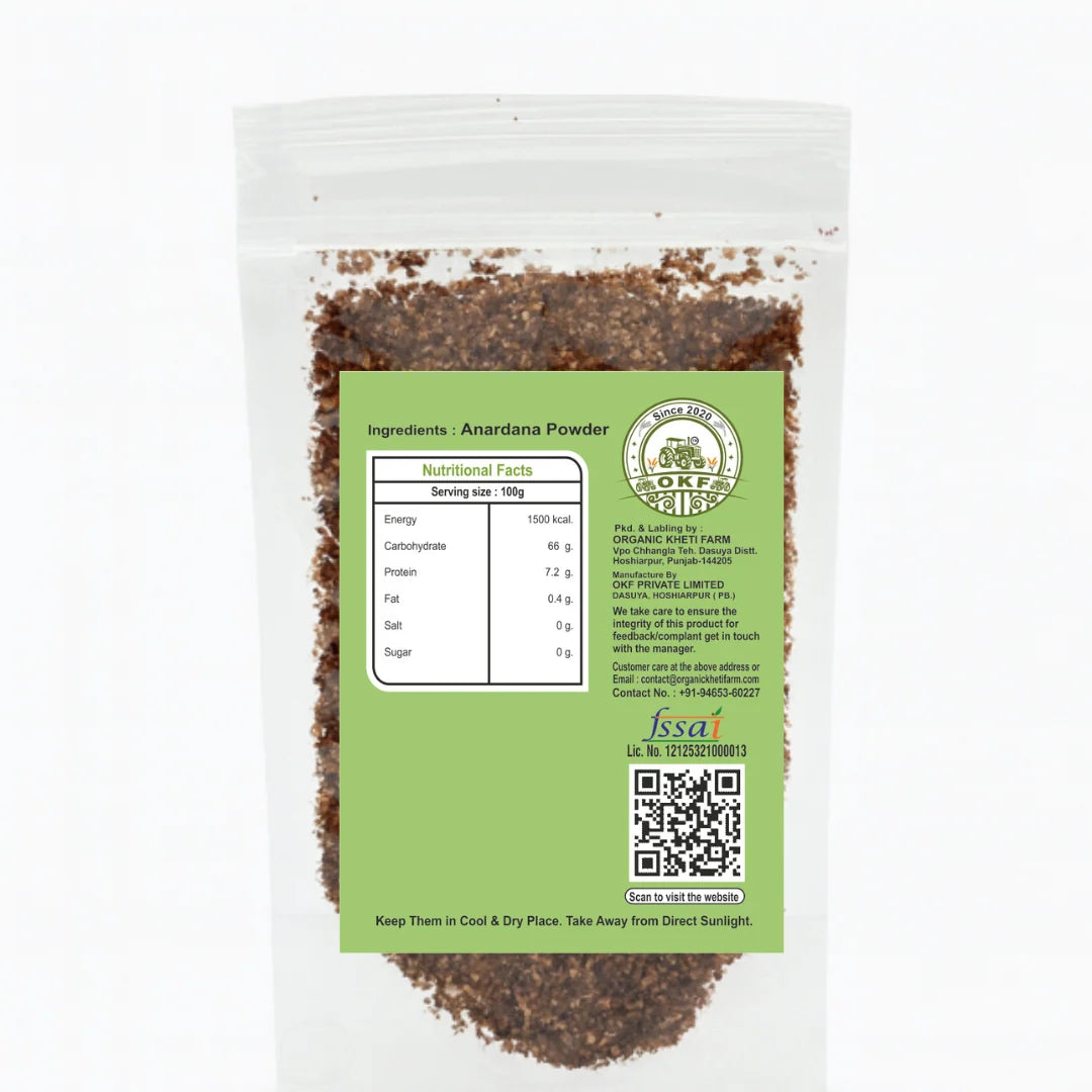 Pomegranate Seed Powder | Organic Anardana Powder - Certified organic, Non-GMO, Preservative-free, No Artificial flavors - Organic Kheti Farm – 100gm