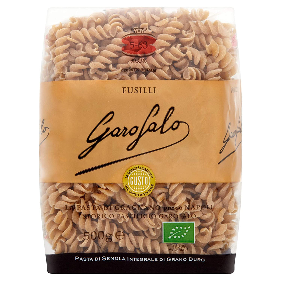 Pasta | (Whole Wheat Fusilli) - Organic - Garofalo - 500gm