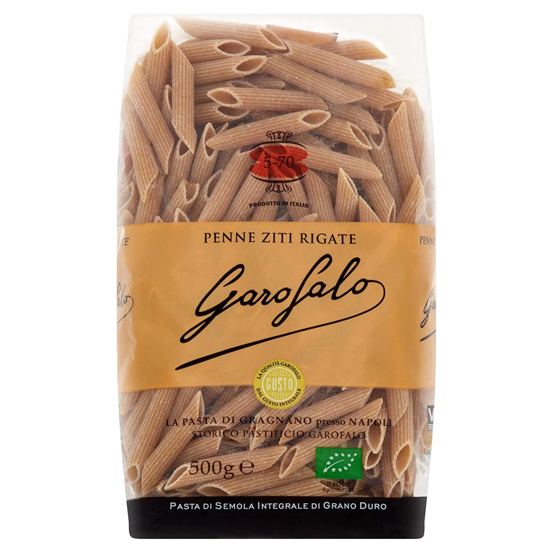 Pasta | (Whole Wheat Penne Rigate)- Organic - Garofalo - 500gm
