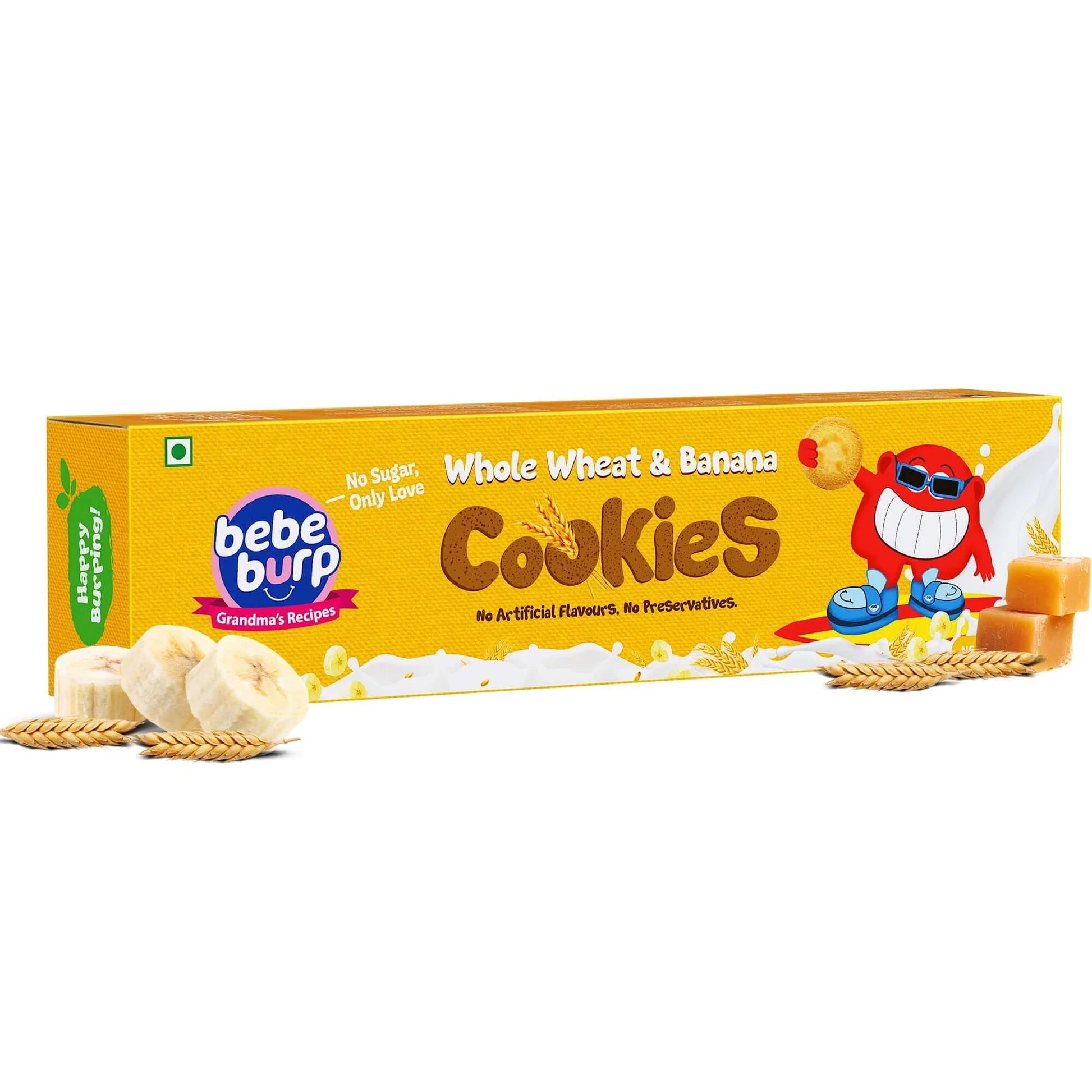 Cookies | Whole Wheat Cookies with Banana Goodness - Everyday Delight -  Refined Sugar Free, No Stabilizers, No Emulsifiers, No Artificial Flavors &amp;amp; No Preservatives  - Bebe Burp- 150gm