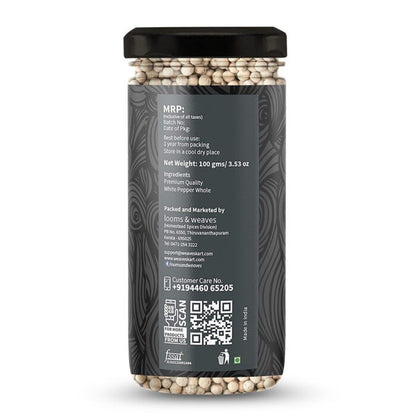 White Pepper Whole – Looms And Weaves - 100gm