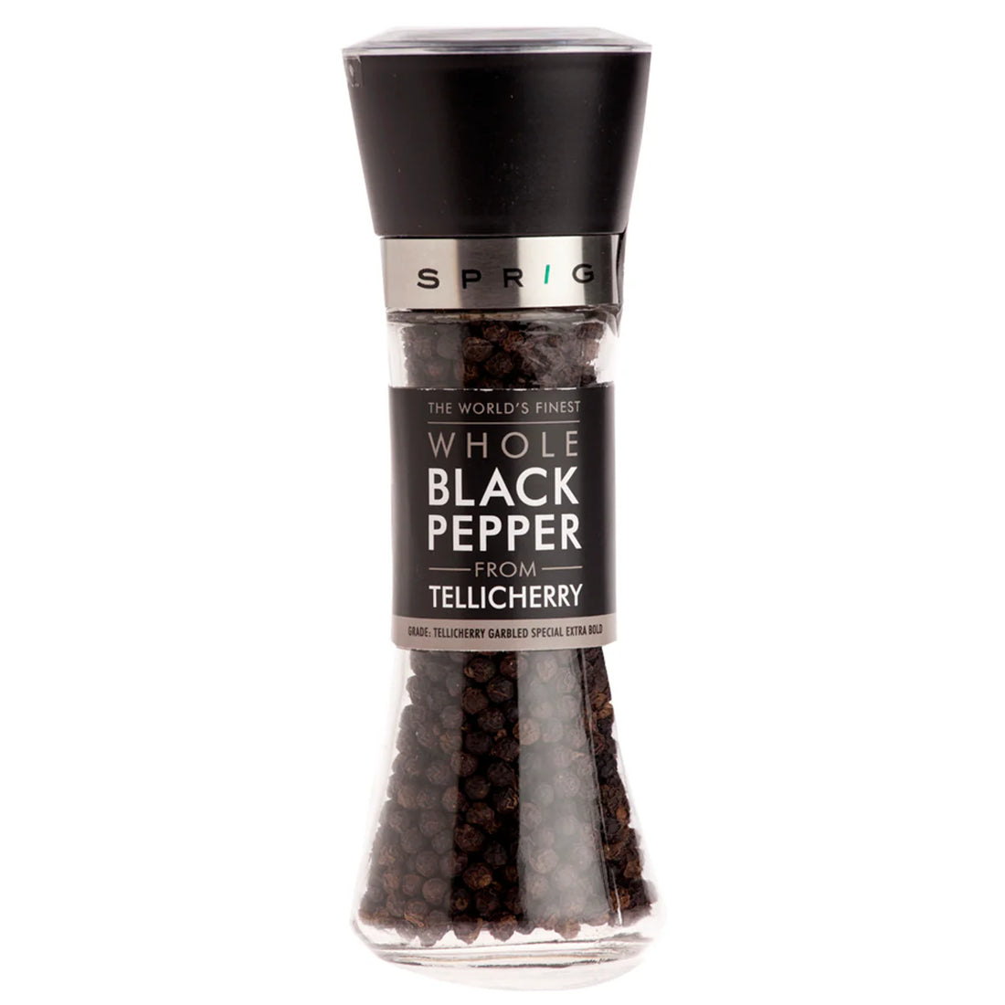 Pepper | Whole Black Pepper – Tellicherry Garbled Special Extra Bold – No Artificial Flavours, Colours or No preservatives - Sprig - 100gm