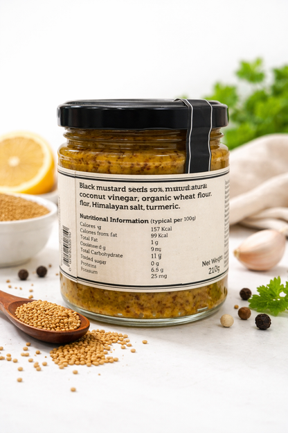 Mustard Sauce | Whole Grain Mustard Sauce - Naturellement - 210gm