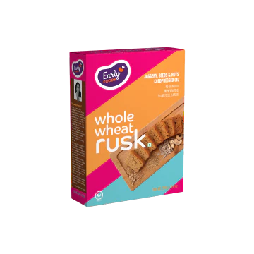 Rusk | Whole Wheat Rusk (Jaggery, Seeds &amp; Nuts) – All Natural – Cold Pressed Oil – No Preservatives, No Added Refined Sugar &amp; Salt – Early Food – 163gm