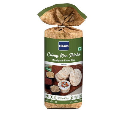 Rice Cake | Crispy Rice Thicks - Wholegrain Brown Rice Cakes (Multigrain) - Gluten Free, No Trans Fat &amp;amp; No Added Sugar - Haim - 136gm