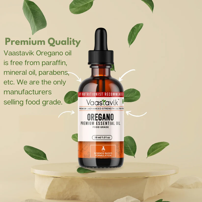 Oregano Oil | Oregano Essential Oil Pure Grade - Non GMO &amp; No preservatives - Vaastavik - 30ml
