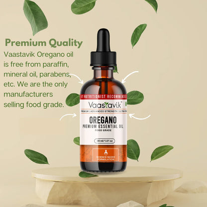 Oregano Oil | Oregano Essential Oil Pure Grade - Non GMO &amp; No preservatives - Vaastavik - 30ml