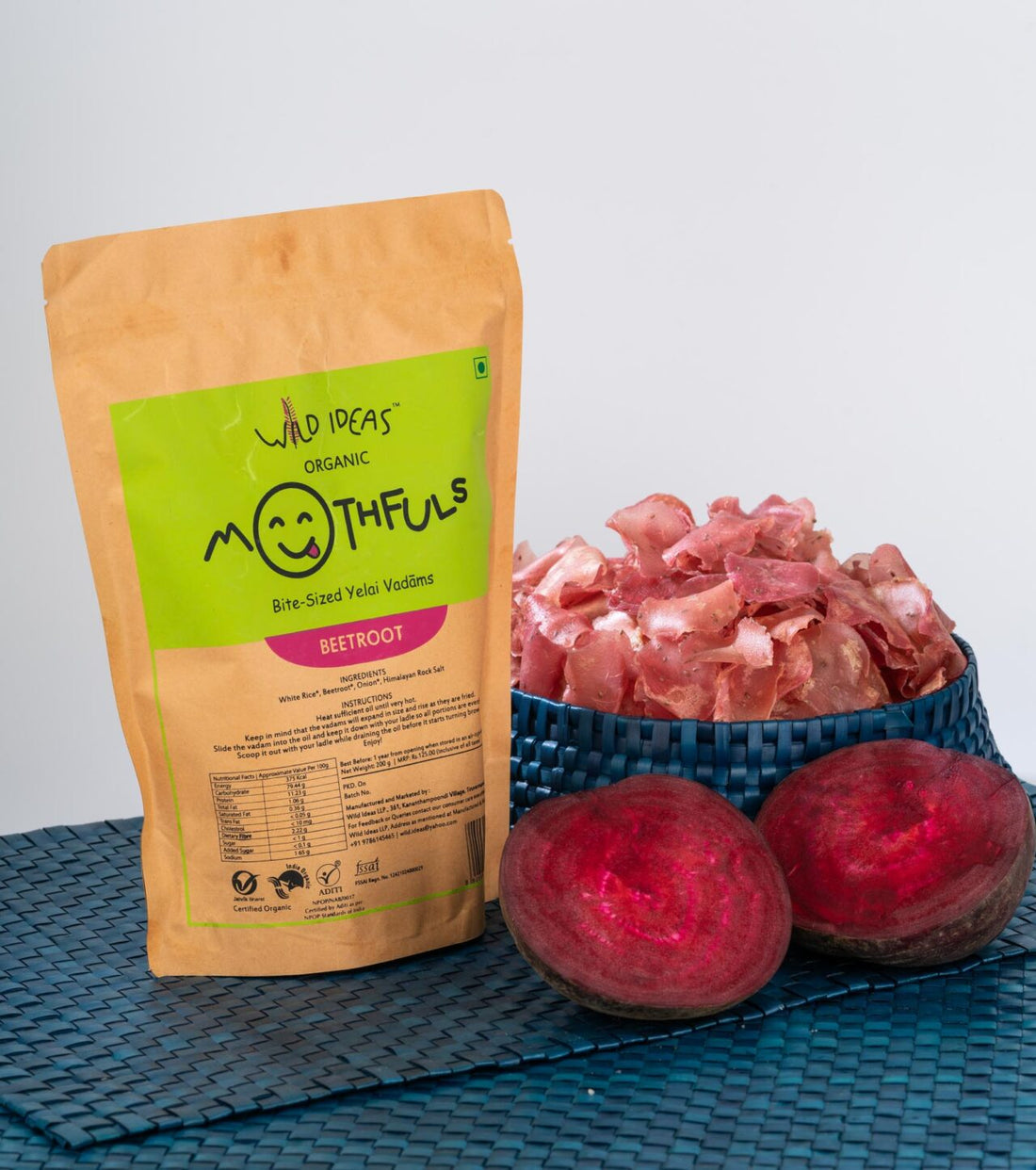 Yelai Vadam | Mouthfuls – Beetroot, Mini Yelai Vadam - Organic – No Artificial Colors, Preservatives, Additives Or No Flavors Added - Wild Ideas – 200gm