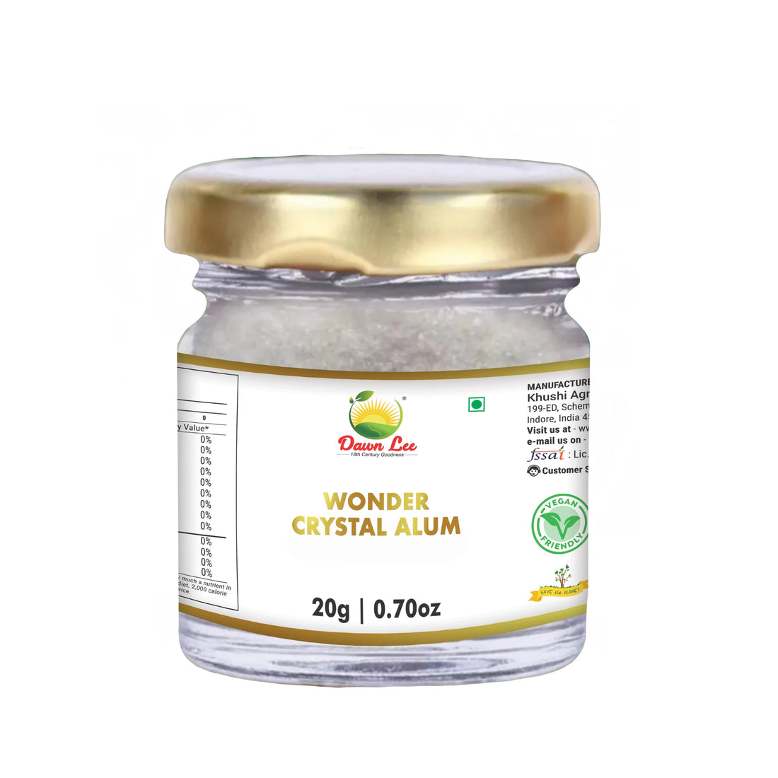 Alum | Wonder Crystal Alum - Fitkari Red Alum Powder - Vegan, Water Purification, Skin Healing Adn Rejuvenation, Canker Sore Treatment & Pure Phitkari (Sphatika) - Dawn Lee - 50gm