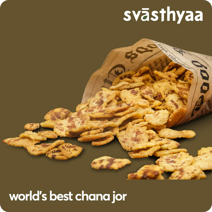 Chana Jor | 30g Protein - Roasted - Handmade - Vegan, Gluten Free, Jain Friendly, No Maida, No Palm Oil, High In Fibre And Protein - Svasthyaa - 200gm