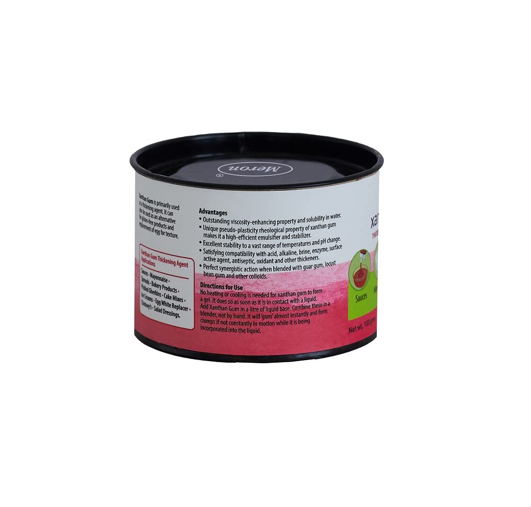 Xanthan Gum | Thickening Emulsifying Agent - Sauces - Mayoannaise - Spread - Egg White Replacer - Vegan - Meron - 100gm