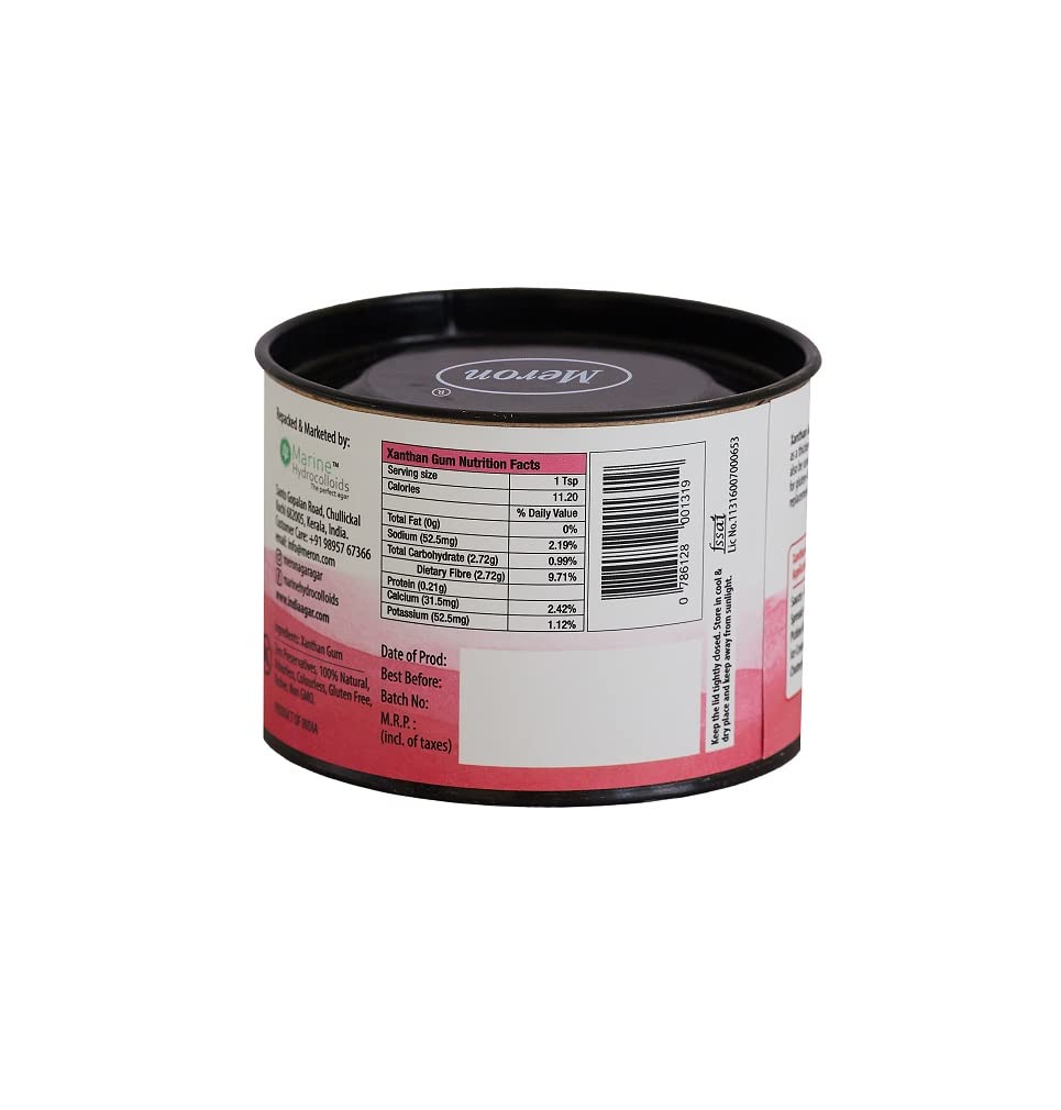 Xanthan Gum | Thickening Emulsifying Agent - Sauces - Mayoannaise - Spread - Egg White Replacer - Vegan - Meron - 100gm