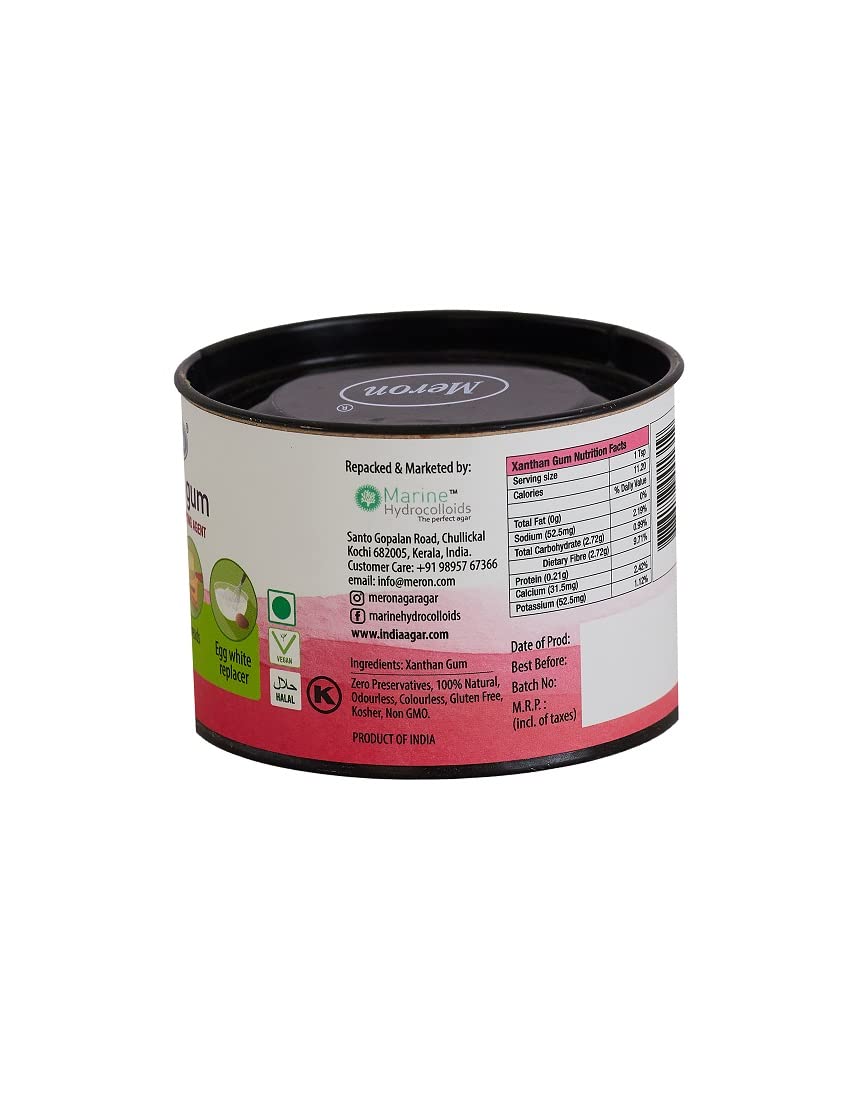 Xanthan Gum | Thickening Emulsifying Agent - Sauces - Mayoannaise - Spread - Egg White Replacer - Vegan - Meron - 100gm