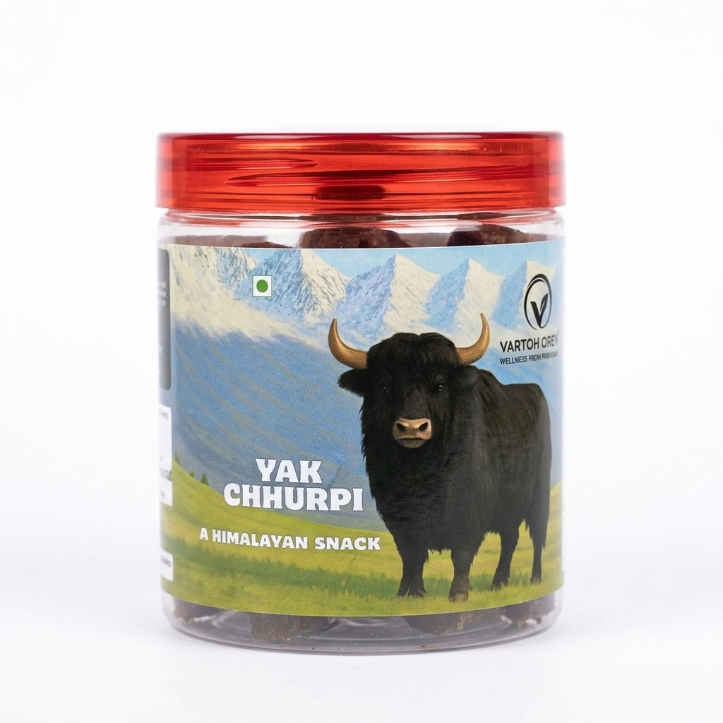 Yak Chhurpi - Traditional Himalayan Cheese Snack from Sikkim - No Synthetic Additives or Harmones - Vartoh Organic -250gm