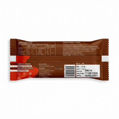 Bar | Yeast Protein Roasted Coffee Bar (15g Protein)-Easy To Digest -Vegan &amp; Dairy Free- Zero Drama - No Added Sugar, &amp;amp; No Added Preservatives -Health Horizons-50gm