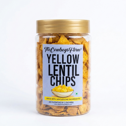 Chips | Yellow Lentil Chips – Made with Lentils, No Artificial Preservatives,No Added Preservatives – The Cowboys Farm – 150gm