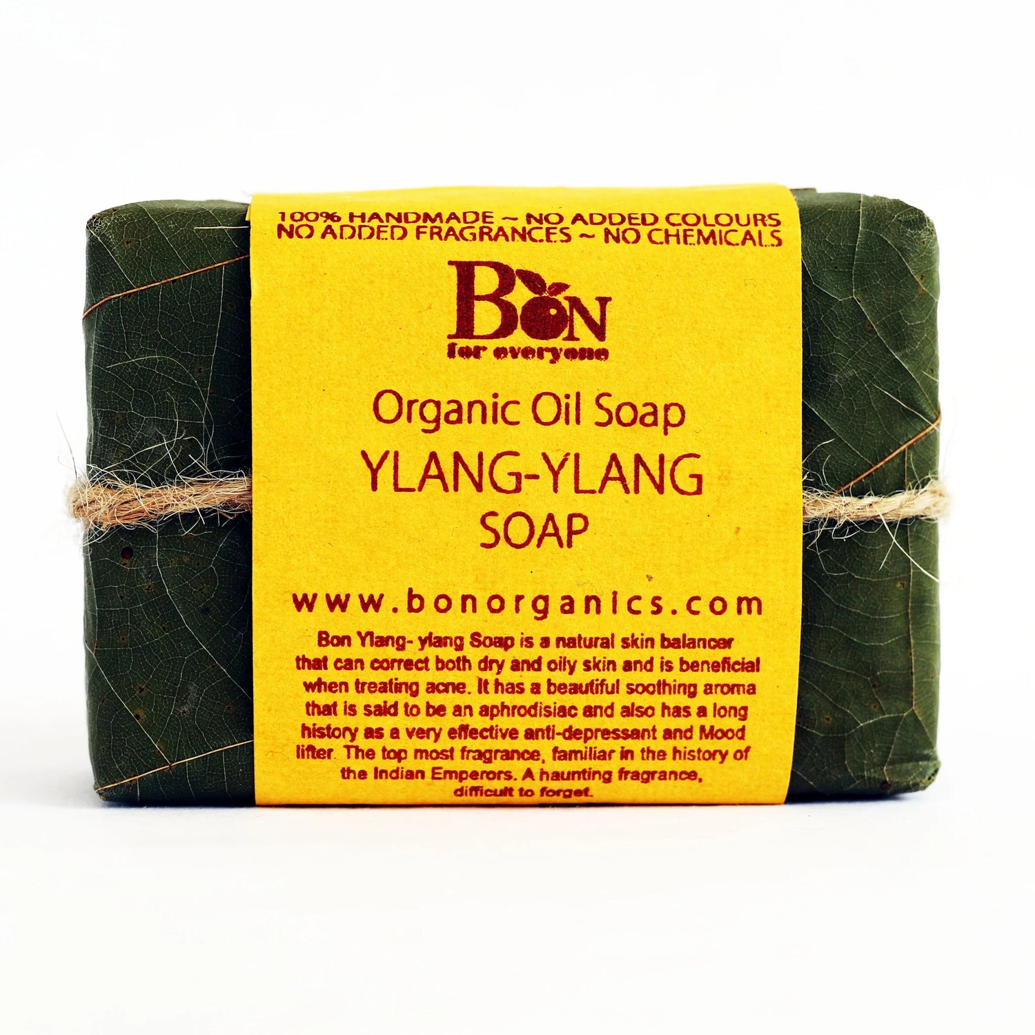 Soap | Ylang Ylang - Oil Soap - USDA Organic - Handmade - No Added Colors, No Added Fragrances &amp;amp; No Chemical - Bon Organic - 100gm