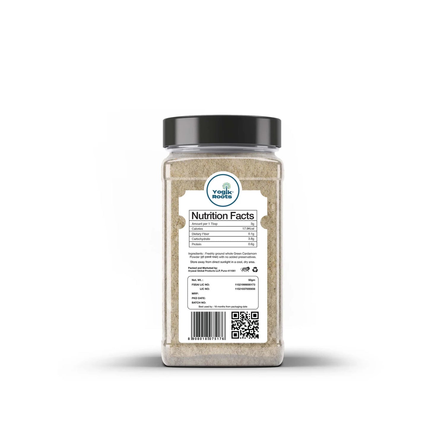 Cardamom Powder | Green (Whole) - Kerala - Organically Grown - Gluten Free, Pungent Aroma &amp;amp; Improve Digestive Health - Yogik Roots - 50gm