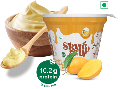 Yogurt | Alphonso Mango  (Made From A2 Milk) – Natural Sugar, 10.2gm Protein, Fat Free &amp;amp; Lactose Free – Skyrrup – 100gm