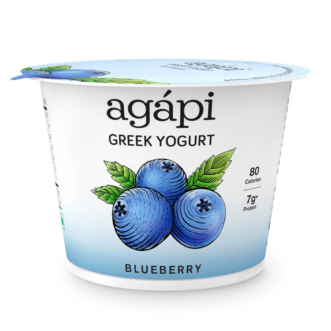 Yogurt | Blueberry Greek  - High In Protein, Lowest Added Sugar, No Preservatives, No Colors & No Artificial Ingredients - Agapi - 90gm