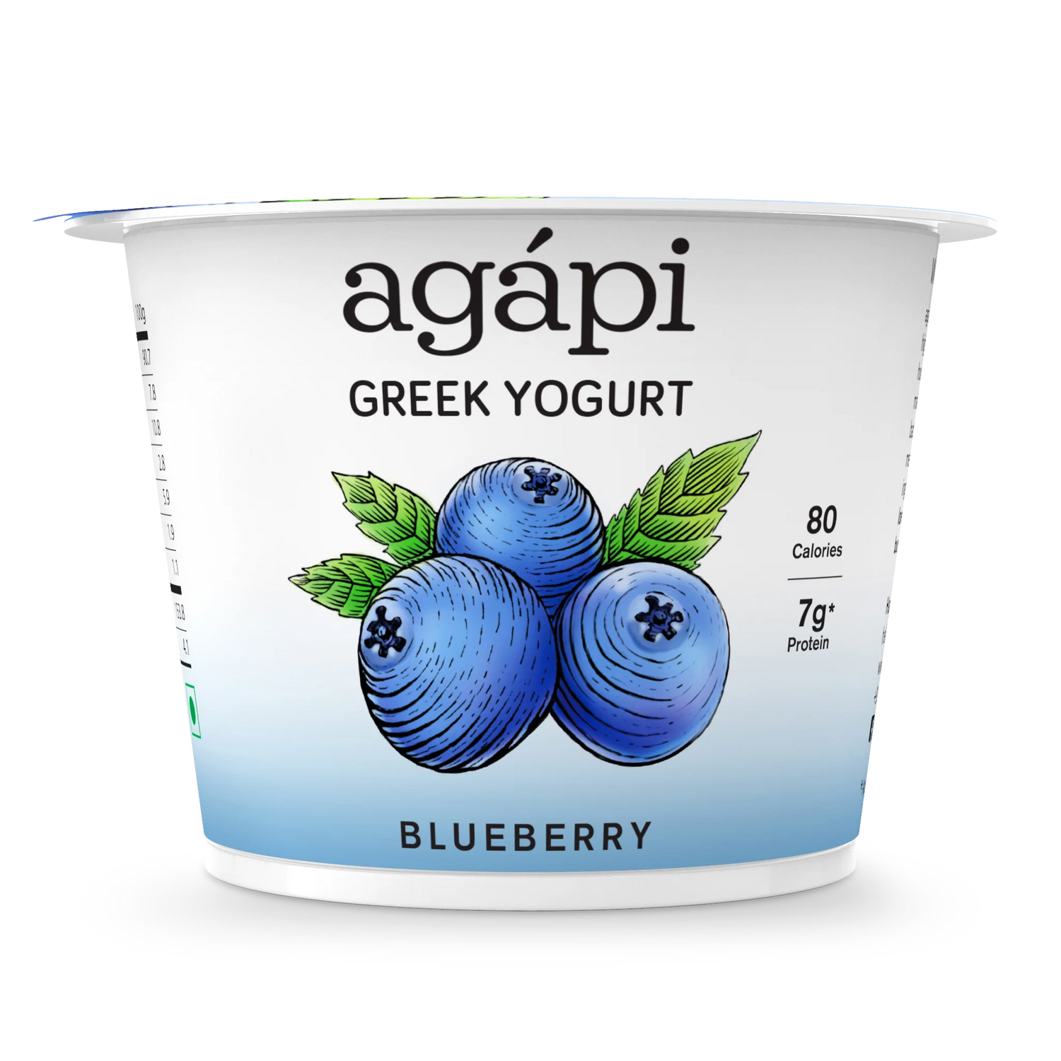 Yogurt | Blueberry Greek  - High In Protein, Lowest Added Sugar, No Preservatives, No Colors &amp; No Artificial Ingredients - Agapi - 90gm