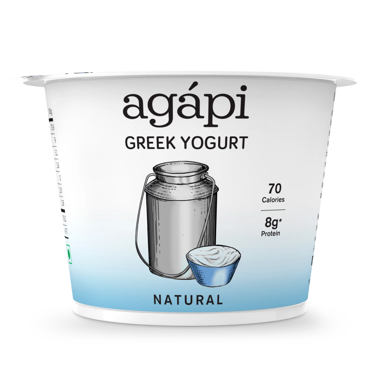 Yogurt | Greek - Natural -  High In Protein, Lowest Added Sugar &amp; No Preservatives - Agapi - 90gm