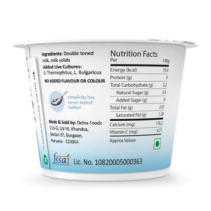 Yogurt | Greek - Natural -  High In Protein, Lowest Added Sugar &amp; No Preservatives - Agapi - 90gm