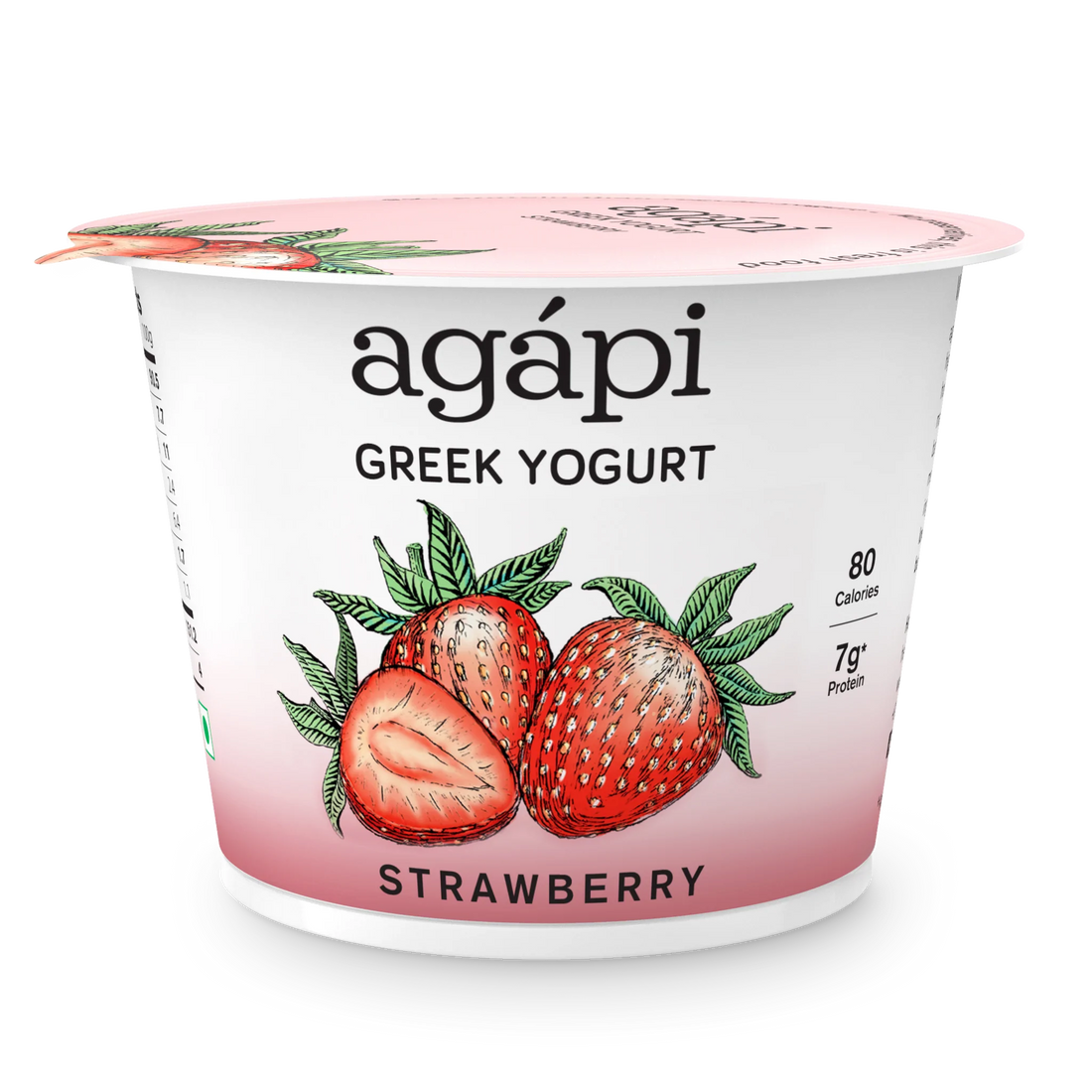 Yogurt | Strawberry Greek – High In Protein, Lowest Added Sugar, No Preservatives, No Colors &amp; No Artificial Ingredients – Agapi – 90gm