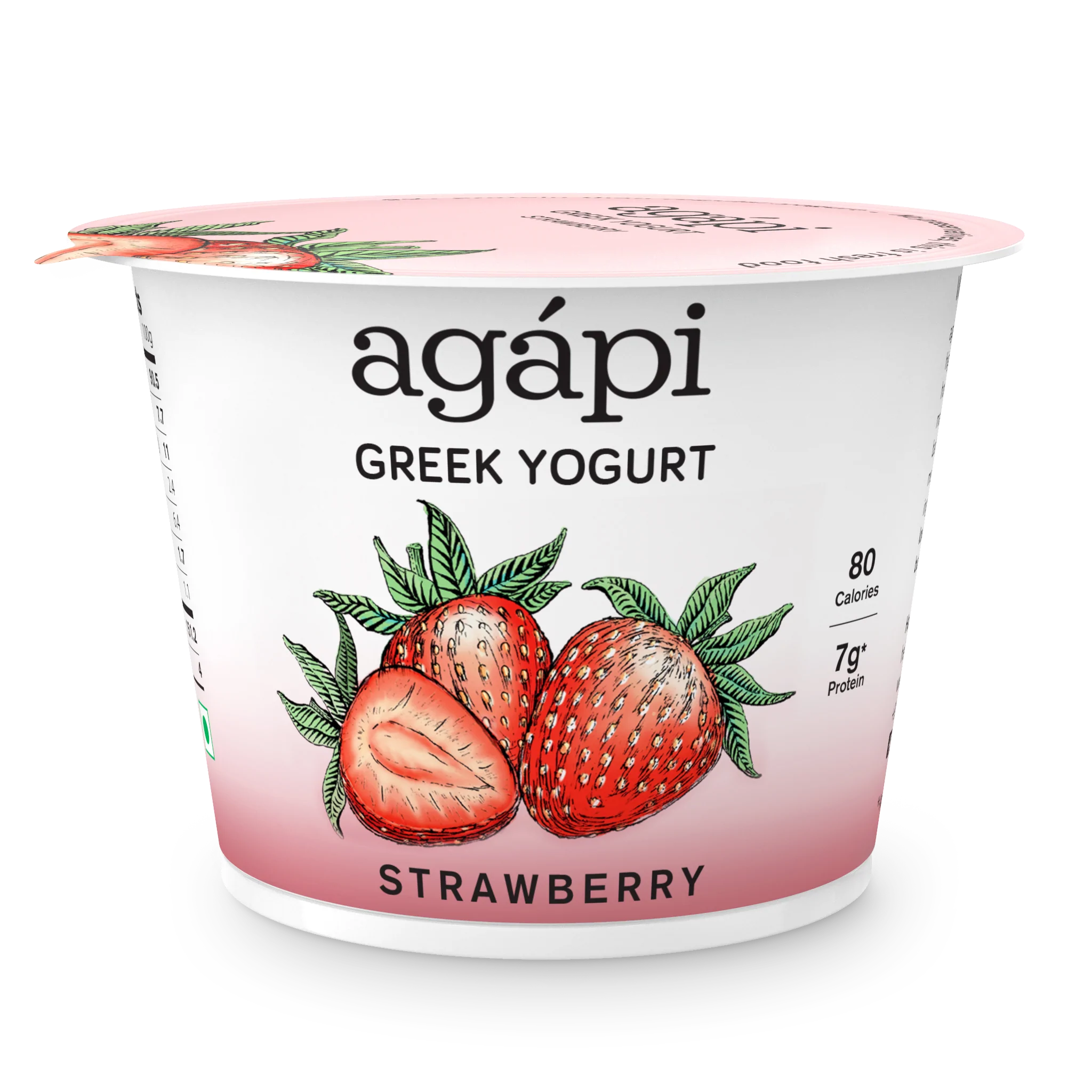 Yogurt | Strawberry Greek – High In Protein, Lowest Added Sugar, No Preservatives, No Colors &amp; No Artificial Ingredients – Agapi – 90gm