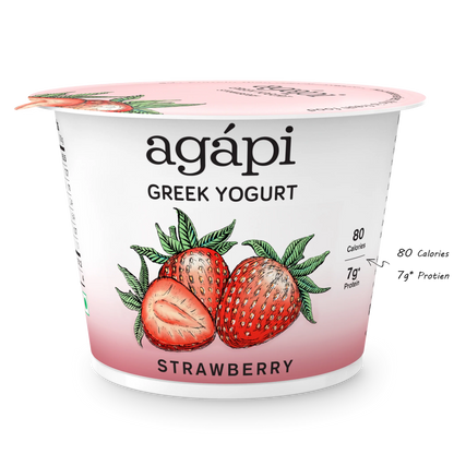 Yogurt | Strawberry Greek – High In Protein, Lowest Added Sugar, No Preservatives, No Colors &amp; No Artificial Ingredients – Agapi – 90gm