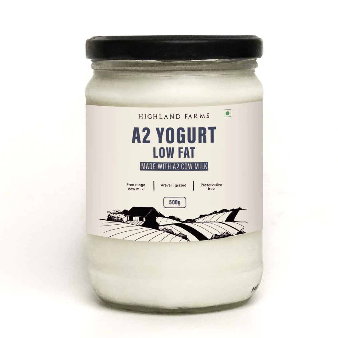 Yogurt | (Made With A2 Cow Milk) – Aravalli Grazed - Low Fat &amp;amp; No Preservatives – Highland Farms – 500gm