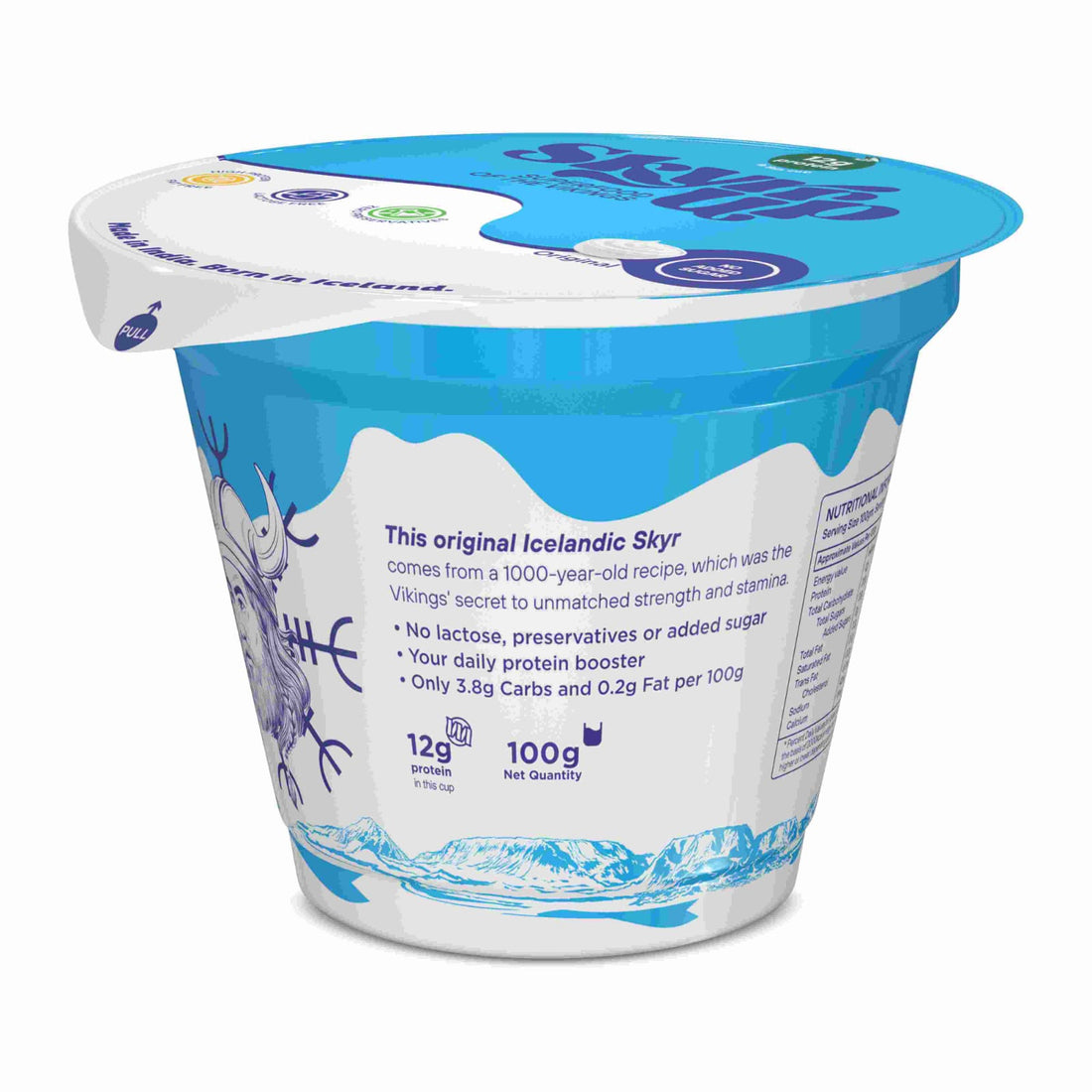 Yogurt | Original (Made From A2 Milk) – No Added Sugar, 12gm Protein, Zero Preservatives, Fat Free &amp;amp; Lactose Free – Skyrrup – 100gm