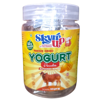 Yogurt Powder | Freeze Dried (Alphonso Mango) - Made From Cow Milk - 22gm Protein Per Serve - Skyrrup - 90gm