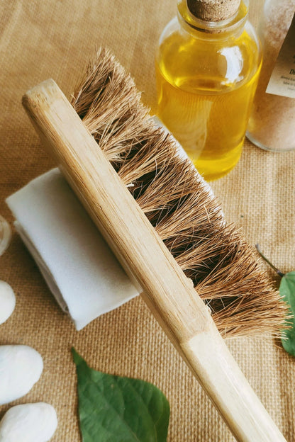 Body Brush | Long Handle Body Brush - Coconut Fiber Brush - Body Clean Coconut Brush -Almitra 1 pcs