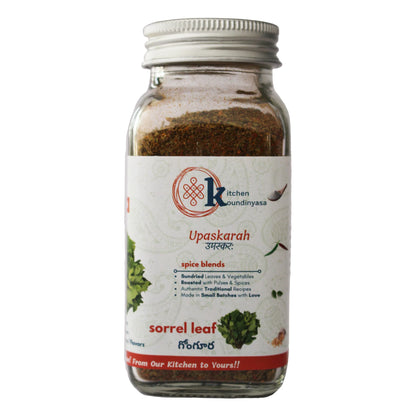 Seasoning | Zingy Gongura Podi - Spice Blends  - No Added  Flavours, Sugar, Colour  &amp; Preservatives Free  - Kitchen Koundinyasa - 75 gm