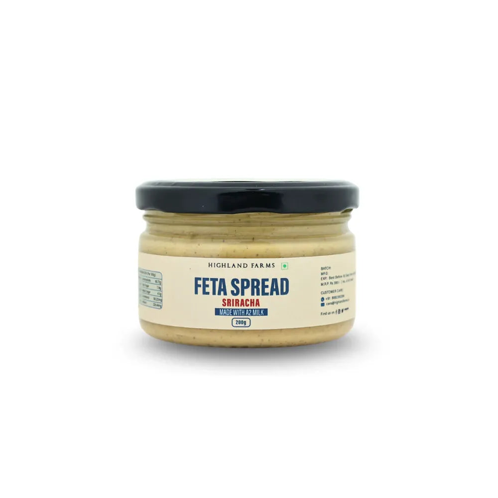 Spread | Feta Spread (Sriracha) -Made With A2 Cow Milk-No Added Sugar and No Preservatives– Highland Farms – 200gm